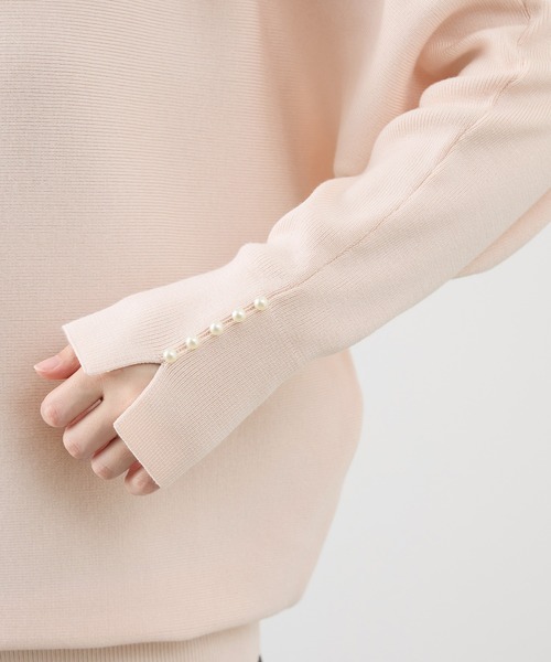 ROPE' PICNIC(ロペピクニック)の「【洗濯機OK・アンチピリング】マシュマロ袖パールドルマンニット(ニット/セーター・レディース・ブラック/ライトグレー/ベージュ系その他4/ブルー系その他6/ピンク系その他2・40/38)」の15枚目の写真