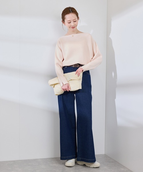 ROPE' PICNIC(ロペピクニック)の「【洗濯機OK・アンチピリング】マシュマロ袖パールドルマンニット(ニット/セーター・レディース・ブラック/ライトグレー/ベージュ系その他4/ブルー系その他6/ピンク系その他2・40/38)」の21枚目の写真