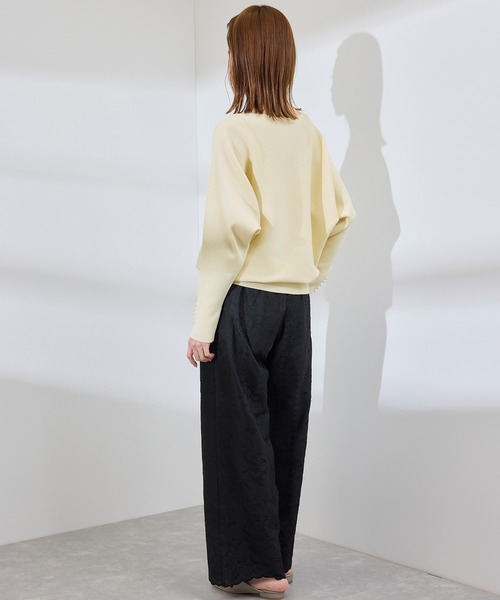 洗濯機OK・アンチピリング】マシュマロ袖パールドルマンニット（ニット