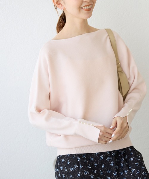 ROPE' PICNIC(ロペピクニック)の「【洗濯機OK・アンチピリング】マシュマロ袖パールドルマンニット(ニット/セーター・レディース・ブラック/ライトグレー/ベージュ系その他4/ブルー系その他6/ピンク系その他2・40/38)」の22枚目の写真