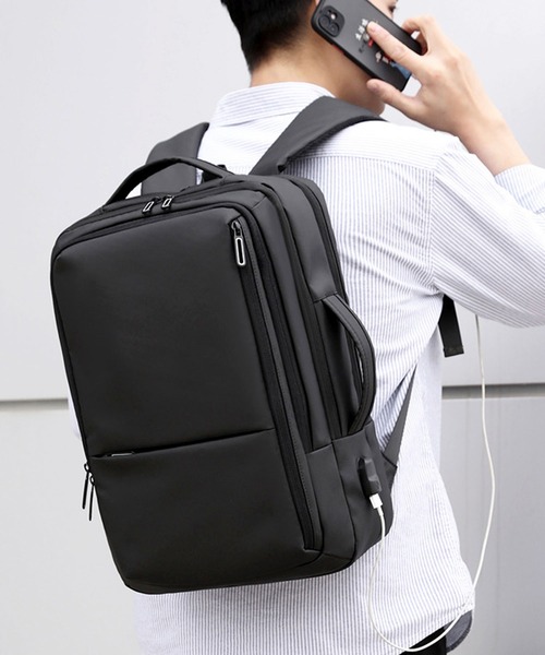 【多機能・防水】大容量アーバンテックスクエアリュック/ビジネスバッグ（バックパック/リュック）｜florist（フローリスト）