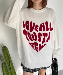 WEGO/グラフィックBIGニットプルオーバー