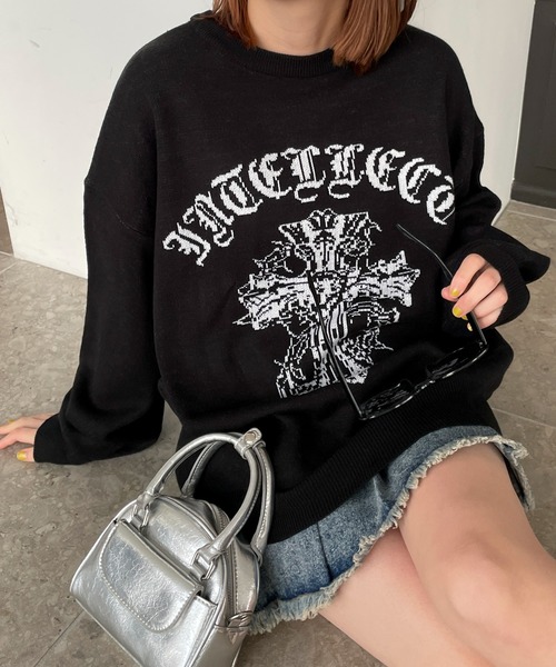 WEGO（ウィゴー）の「WEGO/グラフィックBIGニットプルオーバー（ニット/セーター・レディース・オフホワイト/ホワイト/ホワイト系その他/レッド/ネイビー/ブラック/その他1/その他2/その他3/その他4/その他6/その他10/その他8/その他5/スミクロ/その他9/その他7・FREE）」の12枚目の写真