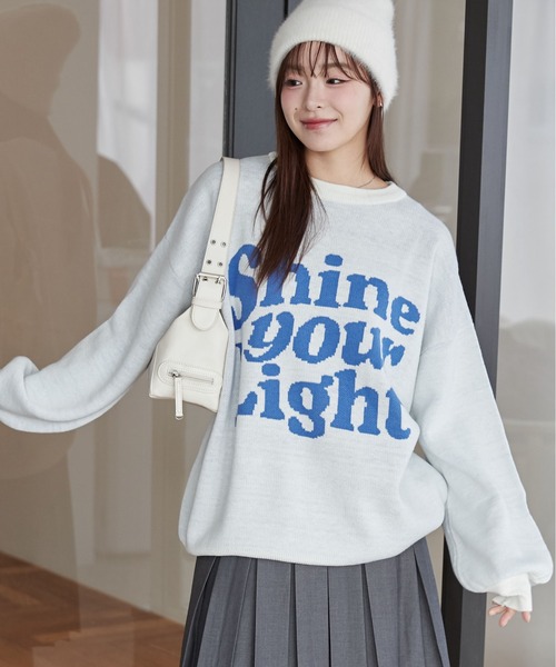 WEGO（ウィゴー）の「WEGO/グラフィックBIGニットプルオーバー（ニット/セーター・レディース・オフホワイト/ホワイト/ホワイト系その他/レッド/ネイビー/ブラック/その他1/その他2/その他3/その他4/その他6/その他10/その他8/その他5/スミクロ/その他9/その他7・FREE）」の4枚目の写真