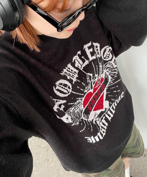 WEGO（ウィゴー）の「WEGO/グラフィックBIGニットプルオーバー（ニット/セーター・レディース・オフホワイト/ホワイト/ホワイト系その他/レッド/ネイビー/ブラック/その他1/その他2/その他3/その他4/その他6/その他10/その他8/その他5/スミクロ/その他9/その他7・FREE）」の14枚目の写真