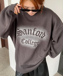 WEGO/グラフィックBIGニットプルオーバー