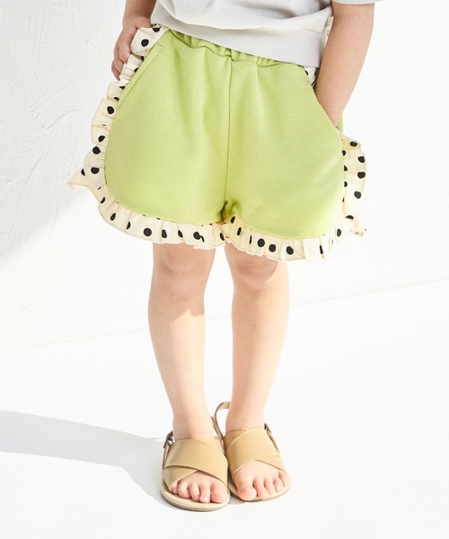 pairmanon(ペアマノン)の「【軽やかスウェット】選べる6カラー フリルショートパンツ(スウェットパンツ・キッズ・ブラック系その他/ピンク/ブラック/ベージュ/パープル/グリーン系その他・120/130/150/140/90/110/100)」の4枚目の写真