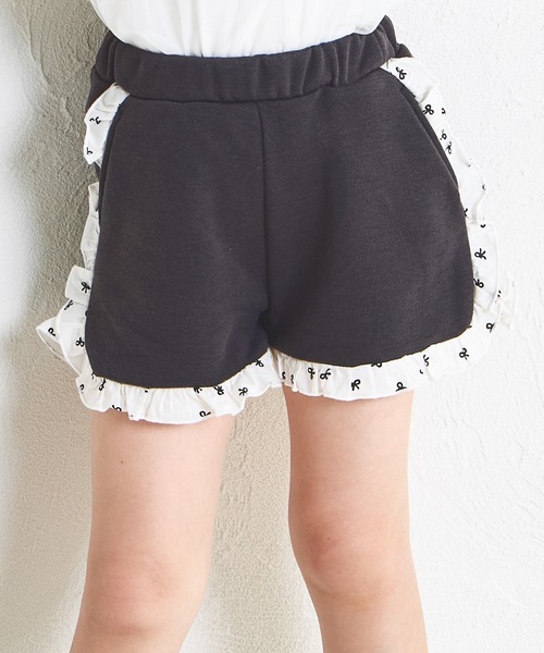 pairmanon(ペアマノン)の「【軽やかスウェット】選べる6カラー フリルショートパンツ(スウェットパンツ・キッズ・ブラック系その他/ピンク/ブラック/ベージュ/パープル/グリーン系その他・120/130/150/140/90/110/100)」の9枚目の写真