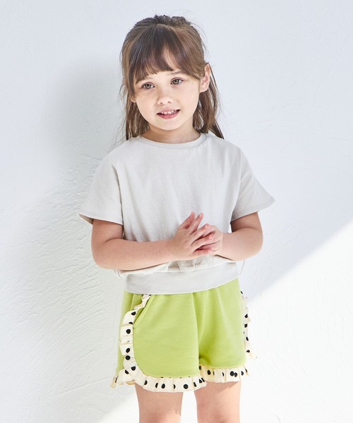 pairmanon(ペアマノン)の「【軽やかスウェット】選べる6カラー フリルショートパンツ(スウェットパンツ・キッズ・ブラック系その他/ピンク/ブラック/ベージュ/パープル/グリーン系その他・120/130/150/140/90/110/100)」の16枚目の写真