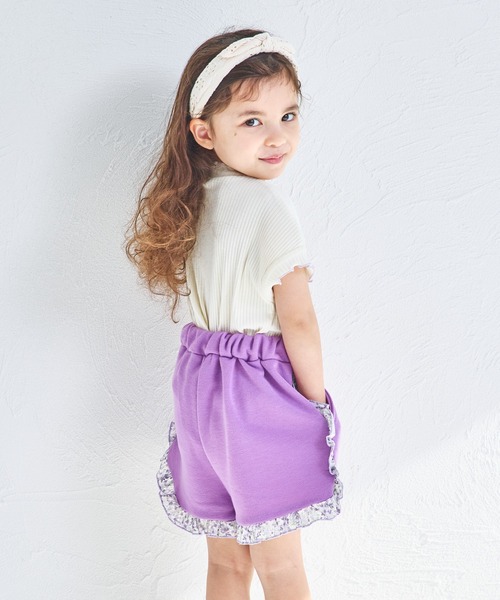 pairmanon(ペアマノン)の「【軽やかスウェット】選べる6カラー フリルショートパンツ(スウェットパンツ・キッズ・ブラック系その他/ピンク/ブラック/ベージュ/パープル/グリーン系その他・120/130/150/140/90/110/100)」の20枚目の写真