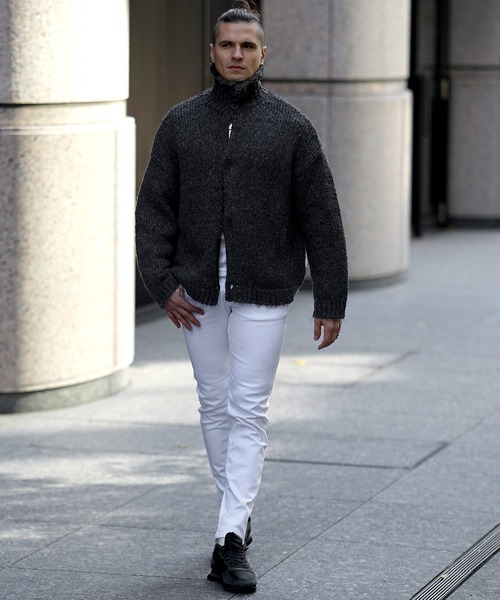 メンズ】メランジボーダーニット ショールカーディガン | ポール