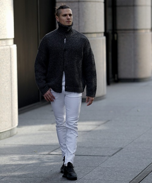 JOKER（ジョーカー）の「襟付きミックスボリュームニットカーディガン メンズ オーバーサイズ ジャケット 春服（カーディガン/ボレロ・メンズ・ブラック/ブルー・M/L）」の21枚目の写真