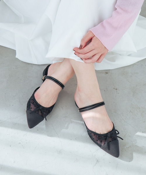 軽量・柔らかい】2wayチュールバレエミュール IY5616（バレエシューズ