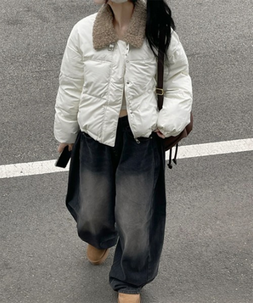 by muni:r（バイ ムニール）の「フリースバックルダウンジャケット/2024 AW COLLECTION（ダウンジャケット/コート・レディース・アイボリー/ブラック/ブラウン・FREE）」の10枚目の写真