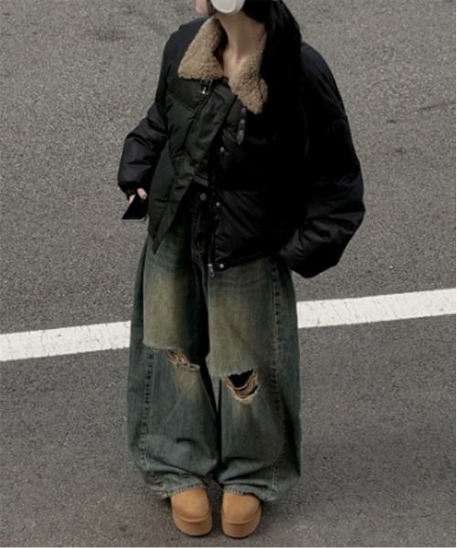 by muni:r（バイ ムニール）の「フリースバックルダウンジャケット/2024 AW COLLECTION（ダウンジャケット/コート・レディース・アイボリー/ブラック/ブラウン・FREE）」の16枚目の写真