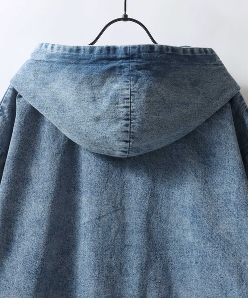 SITRY（シトリー）の「2026SS新色＆新柄追加 Denim & DUCK Hoodie/デニムパーカー デニムジャケット ダックパーカー  ダックジャケット アクティブパーカー ブルゾン フルジップパーカー フーディー（デニムジャケット・メンズ・ブラック系その他/ブルー系その他/ブルー/ブラック/ブラック系その他2/ブラック系その他3/ブルー系その他2/ブラウン・M/L/LL）」の14枚目の写真