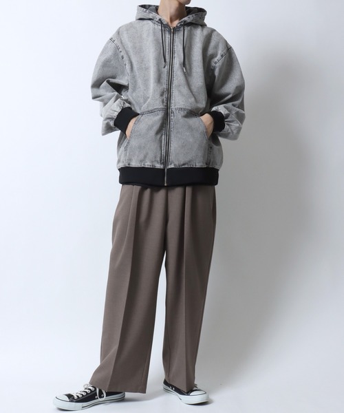 DIME Dime パーカー デニム ジャケット アウター　秋 Dime Denim Jacket / Dipped Sandblasted Indigo (ダイム デニム