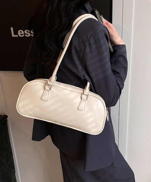 HALEY PESCA（ヘーリーペスカ）の「HALEY PESCA/レザー調　スクエアボストンバッグ（ボストンバッグ・レディース・ブラウン/ピンク/ブラック/レッド・FREE）」の5枚目の写真