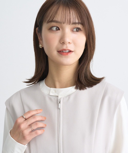 earth music&ecology(アースミュージックアンドエコロジー)の「ペプラムジップジレ(その他アウター・レディース・ブラック/ベージュ/ネイビー・FREE)」の16枚目の写真