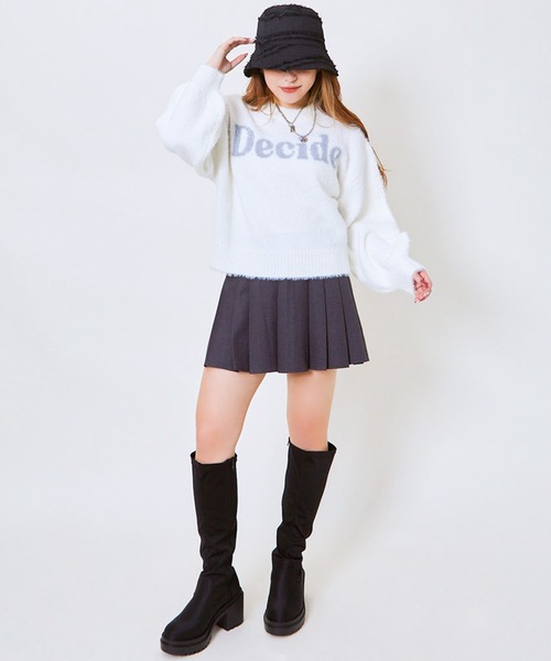 GORGE（ゴージ）の「《ハイウエスト×美脚シルエット》レディース プリーツミニスカート 体型カバー 春夏秋冬（スカート・レディース・ブラック/チャコールグレー・F）」の3枚目の写真