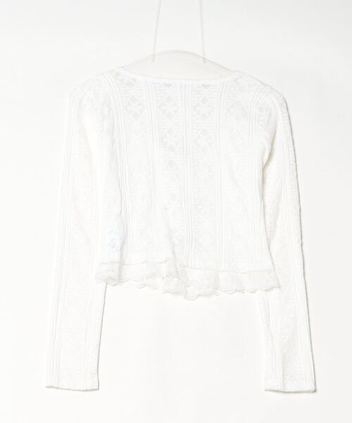 セール】Y2Kレースフリルショート丈長袖トップス ヴィンテージ風 V