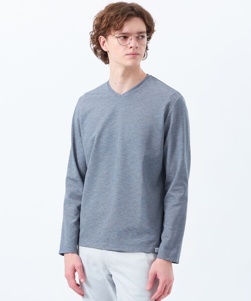 MACKINTOSH PHILOSOPHY(マッキントッシュ フィロソフィー)の「ストレッチミラノリブ VネックロンT(Tシャツ/カットソー・メンズ・グレー系その他/ブルー系その他7/ホワイト/ダークネイビー・38/40/42)」の1枚目の写真