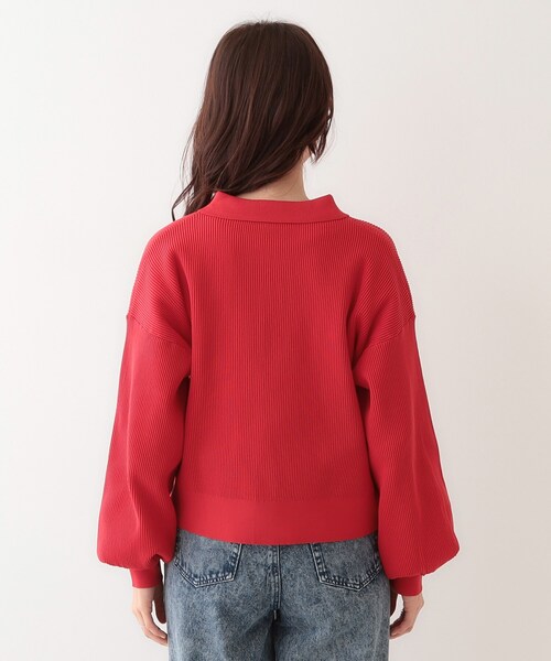 Cutie Blonde(キューティーブロンド)の「着こなしいろいろ 襟付きスポンディッシュニットカーディガン(カーディガン/ボレロ・レディース・ホワイト系5/ダークグレー/レッド系1・00)」の18枚目の写真