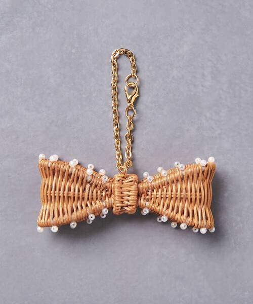 UNITED ARROWS（ユナイテッドアローズ）の「ラタン チャーム①（キーホルダー・レディース・ブラック/ナチュラル/ベージュ/ピンク・FREE）」の3枚目の写真