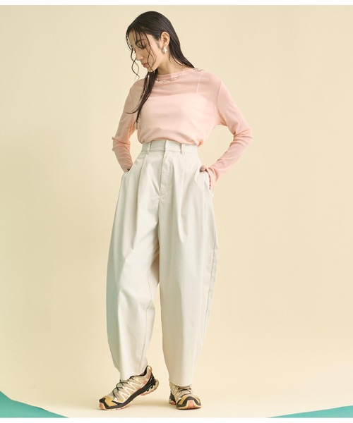 Settimissimo（セッティミッシモ）の「サイドタック コクーン ツイル パンツ（その他パンツ・レディース・ブラック/アイボリー・FREE）」の12枚目の写真