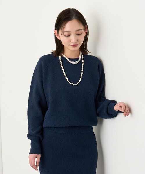 ANAYI（アナイ）の「ネップスムースクルーネック プルオーバー〈セットアップ対応商品〉（ニット/セーター・レディース・ベージュ/ネイビー・38/36）」の13枚目の写真
