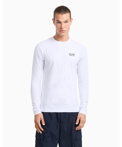 EMPORIO ARMANI EA7(エンポリオアルマーニイーエーセブン)の「<オンライン限定>【エンポリオ アルマーニ EA7】Core Identity 長袖Tシャツ コットン(Tシャツ/カットソー・メンズ・ホワイト/ブラック×ゴールド/ダークグリーン・SMALL/MEDIUM/LARGE/X-LARGE/XX-LARGE/X-SMALL)」の2枚目の写真