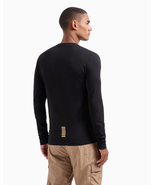 EMPORIO ARMANI EA7(エンポリオアルマーニイーエーセブン)の「<オンライン限定>【エンポリオ アルマーニ EA7】Core Identity 長袖Tシャツ コットン(Tシャツ/カットソー・メンズ・ホワイト/ブラック×ゴールド/ダークグリーン・SMALL/MEDIUM/LARGE/X-LARGE/XX-LARGE/X-SMALL)」の7枚目の写真