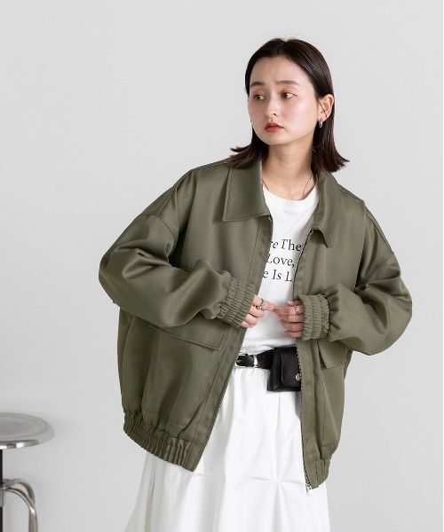 ad thie(アドティエ)の「ビッグポケット ツイルジップ ブルゾン(カバーオール・レディース・チャコール/ベージュ/アイボリー/カーキ・FREE)」の19枚目の写真