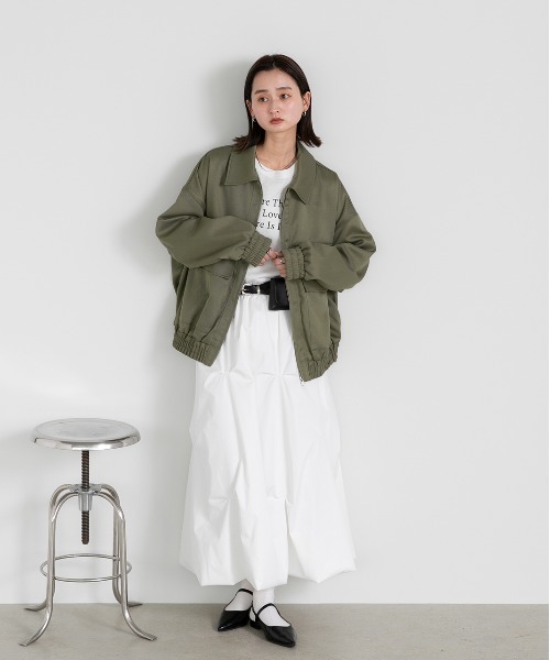 ad thie(アドティエ)の「ビッグポケット ツイルジップ ブルゾン(カバーオール・レディース・チャコール/ベージュ/アイボリー/カーキ・FREE)」の20枚目の写真