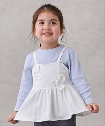 petit main | 【リンク】花ビスチェ長Tセット(キッズ)(アンサンブル)