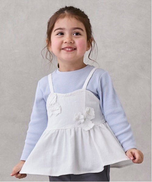 セール】【リンク】花ビスチェ長Tセット(キッズ)（アンサンブル