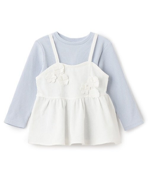 petit main（プティマイン）の「【リンク】花ビスチェ長Tセット(キッズ)（アンサンブル・キッズ・ブルー/アイボリー・80ｃｍ/90cm/110cm/100cm/120cm/130cm）」の13枚目の写真