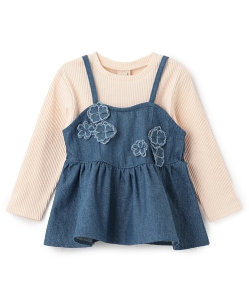 petit main（プティマイン）の「【リンク】花ビスチェ長Tセット(キッズ)（アンサンブル・キッズ・ブルー/アイボリー・80ｃｍ/90cm/110cm/100cm/120cm/130cm）」の13枚目の写真