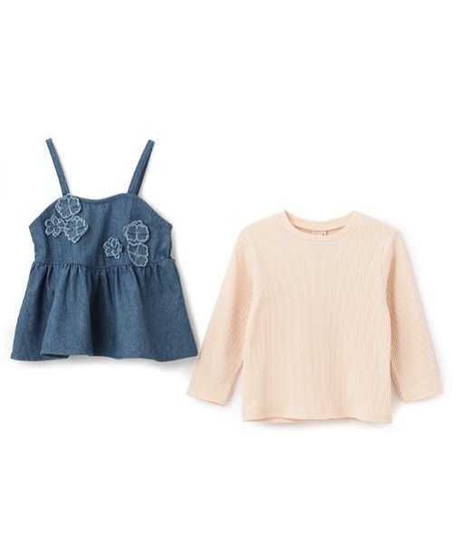 petit main（プティマイン）の「【リンク】花ビスチェ長Tセット(キッズ)（アンサンブル・キッズ・ブルー/アイボリー・80ｃｍ/90cm/110cm/100cm/120cm/130cm）」の15枚目の写真