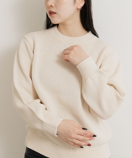 三越伊勢丹　ニットセーター　yonetomi 米富繊維 米富繊維 WASHI COTTON KNIT PULLOVER（ニット/セーター