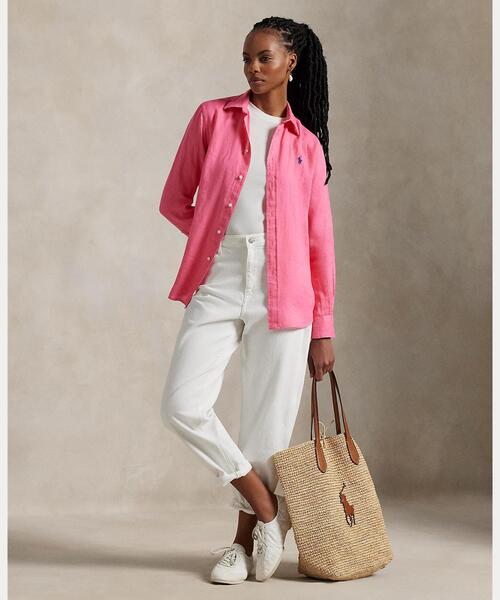 Ralph Lauren リネン クラッシックフィットシャツ ピンク セール】クラシック フィット リネン シャツ（シャツ/ブラウス