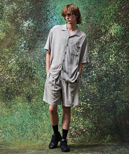 MSML（エムエスエムエル）の「KASURI CROSS PRINTED RAYON SHORTS（その他パンツ・メンズ・ライトグレー/ブラック・XL/L/M/S）」の10枚目の写真