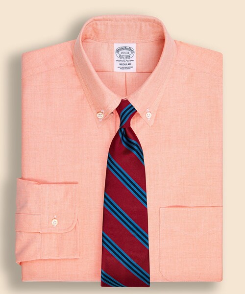 BROOKS BROTHERS(ブルックスブラザーズ)の「スーピマコットン オックスフォード ドレスシャツ Regular Fit(ビジネスシャツ・メンズ・コーラル/グリーン・14 1/2-32/15-31/15-32/15 1/2-31/15 1/2-33/15 1/2-34/16-31/16-32/16-33/16-34/16 1/2-32/16 1/2-33/16 1/2-34/15 1/2-32/15-33/15-34/17-32)」の1枚目の写真