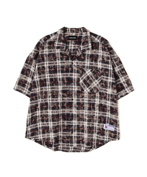 DANKE SCHON（ダンケシェーン）の「【WEB＆DEPOT限定】DankeSchon/ダンケシェーン/BLEACH CHECK OPEN COLLER SHIRTS（シャツ/ブラウス・メンズ・ブラック/ベージュ/モスグリーン・F）」の5枚目の写真