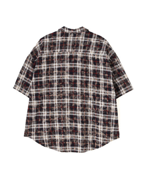 DANKE SCHON（ダンケシェーン）の「【WEB＆DEPOT限定】DankeSchon/ダンケシェーン/BLEACH CHECK OPEN COLLER SHIRTS（シャツ/ブラウス・メンズ・ブラック/ベージュ/モスグリーン・F）」の9枚目の写真