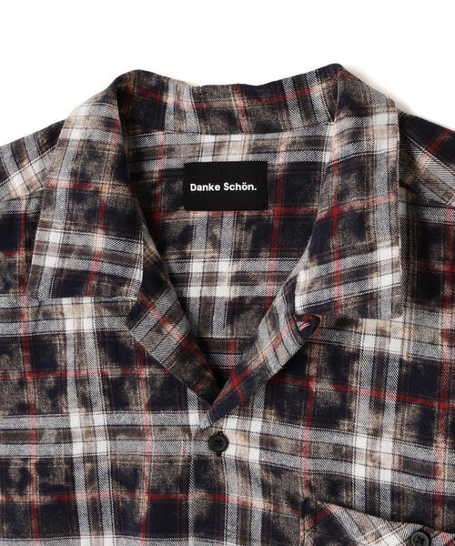 DANKE SCHON（ダンケシェーン）の「【WEB＆DEPOT限定】DankeSchon/ダンケシェーン/BLEACH CHECK OPEN COLLER SHIRTS（シャツ/ブラウス・メンズ・ブラック/ベージュ/モスグリーン・F）」の10枚目の写真