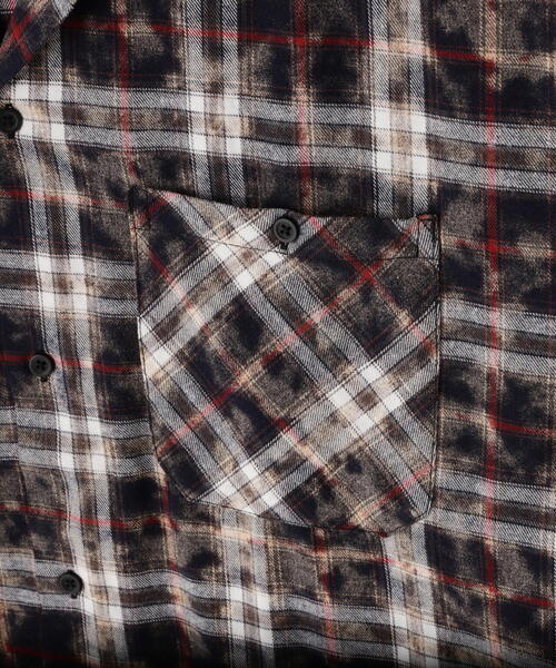 DANKE SCHON（ダンケシェーン）の「【WEB＆DEPOT限定】DankeSchon/ダンケシェーン/BLEACH CHECK OPEN COLLER SHIRTS（シャツ/ブラウス・メンズ・ブラック/ベージュ/モスグリーン・F）」の11枚目の写真
