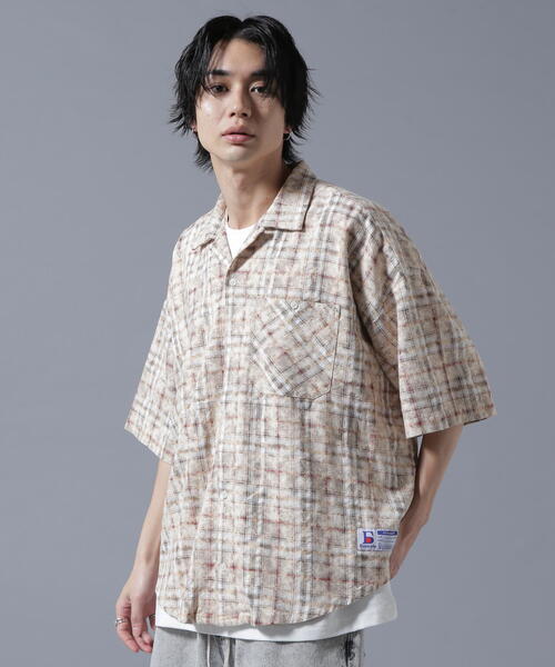 DANKE SCHON（ダンケシェーン）の「【WEB＆DEPOT限定】DankeSchon/ダンケシェーン/BLEACH CHECK OPEN COLLER SHIRTS（シャツ/ブラウス・メンズ・ブラック/ベージュ/モスグリーン・F）」の18枚目の写真