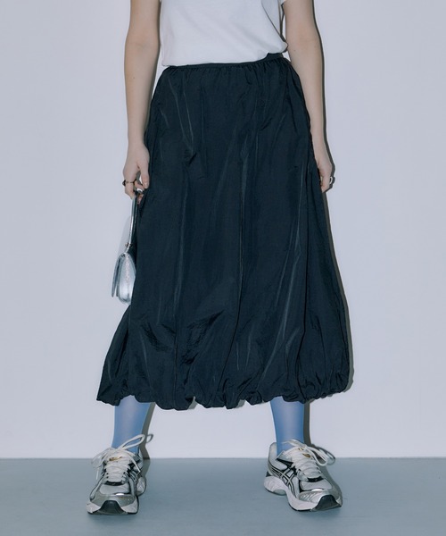 LIENCOEUR（リアンクール）の「ミディバルーンスカート（スカート・レディース・ホワイト/ブラック・FREE）」の9枚目の写真