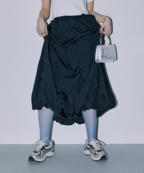 LIENCOEUR（リアンクール）の「ミディバルーンスカート（スカート・レディース・ホワイト/ブラック・FREE）」の10枚目の写真